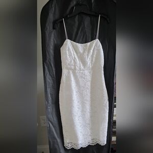 Express Strapless White Lace Dress